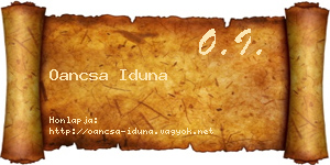 Oancsa Iduna névjegykártya